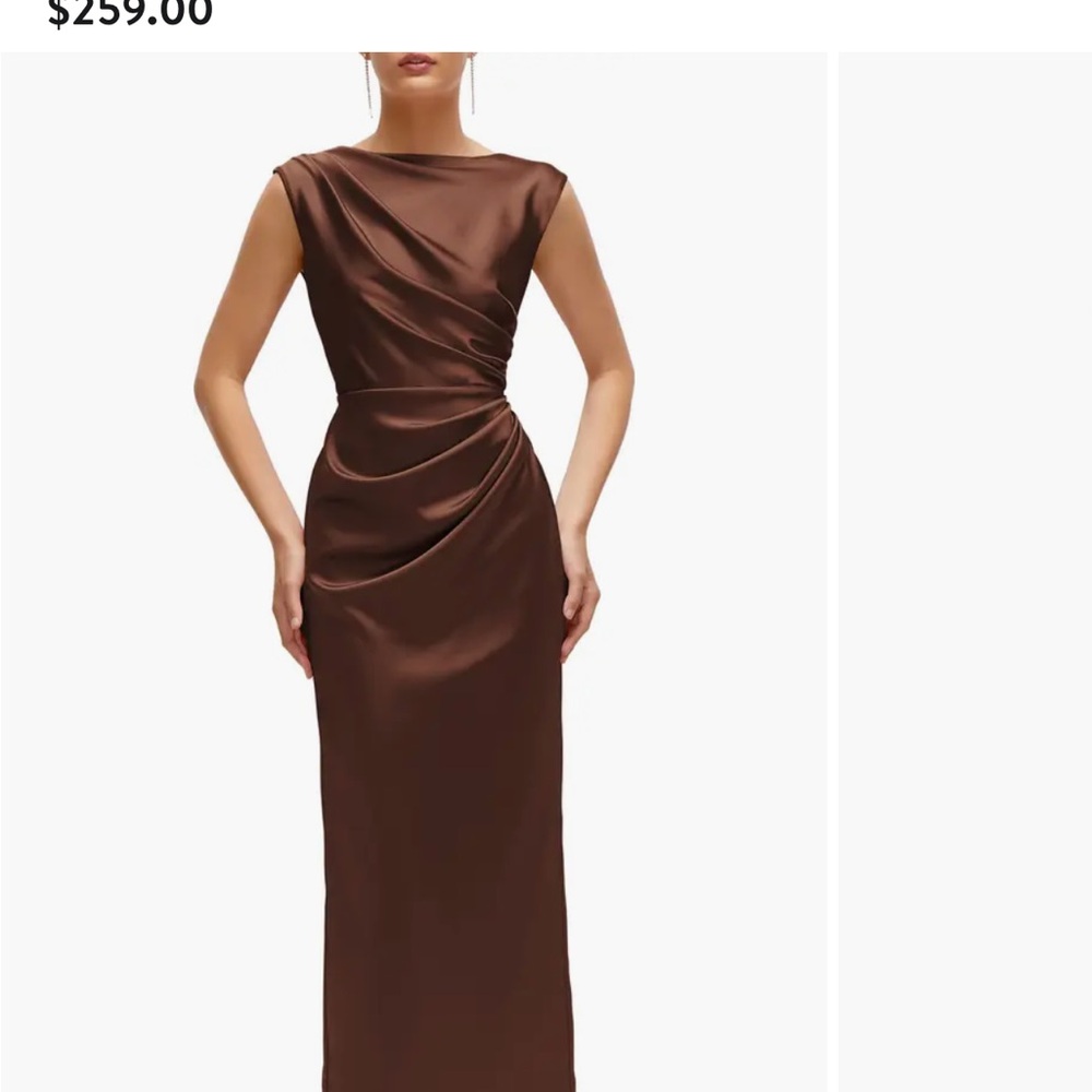 After Six Brown Satin full length dress